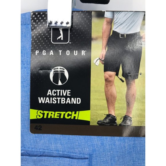 PGA Tour Mens Golf Short Stretch Waist Blue Size 42 NEW - Picture 5 of 6